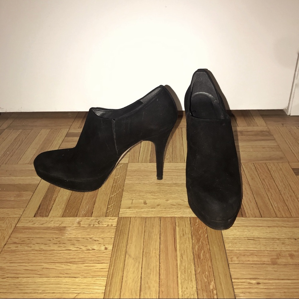 Stuart Weitzman Black Suede Booties, 9.5